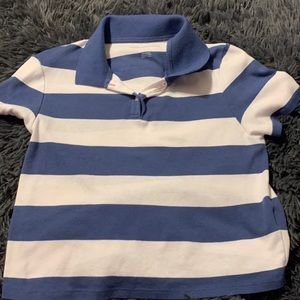 cropped  American eagle shirt. blue and white stripped